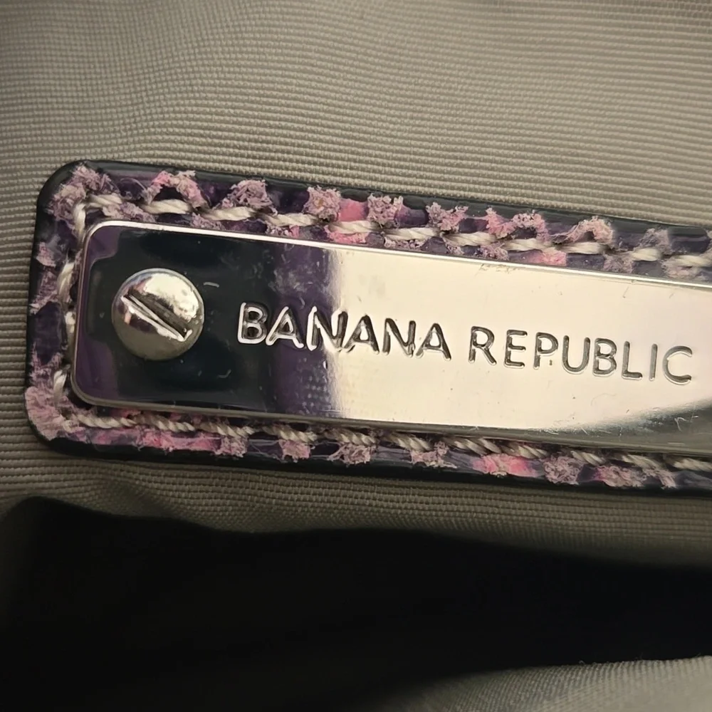 Banana Republic Pink Snake Print Chain Crossbody Bag